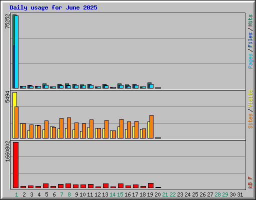 Daily usage for June 2025