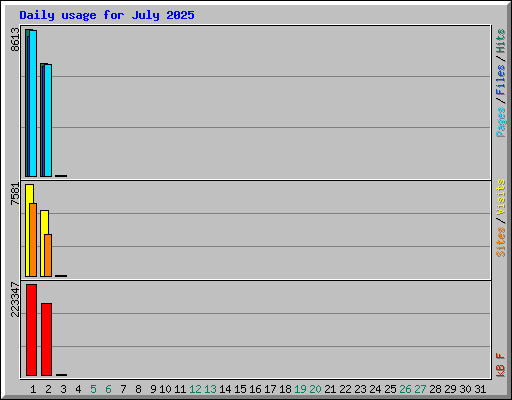 Daily usage for July 2025