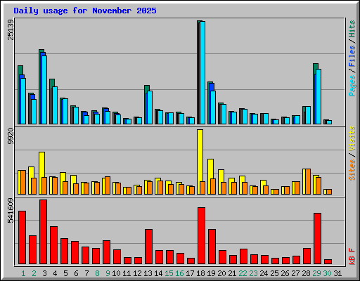 Daily usage for November 2025