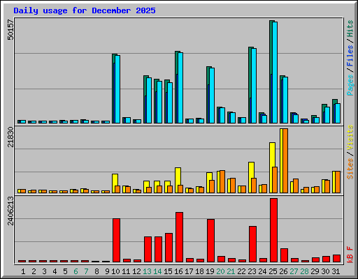 Daily usage for December 2025
